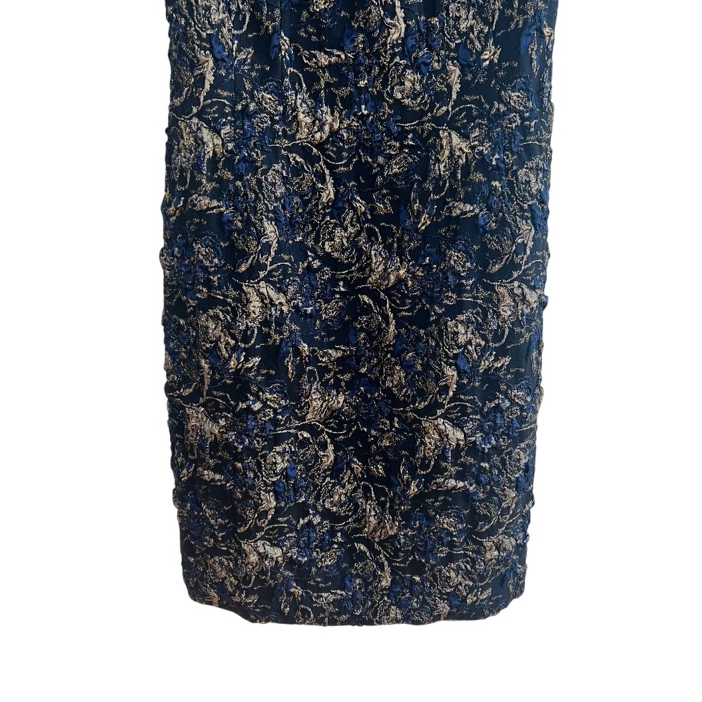 NEW NWT Teri Jon By Rickie Freeman Cap Sleeve Metallic Jacquard Cocktail Dress - Picture 6 of 12